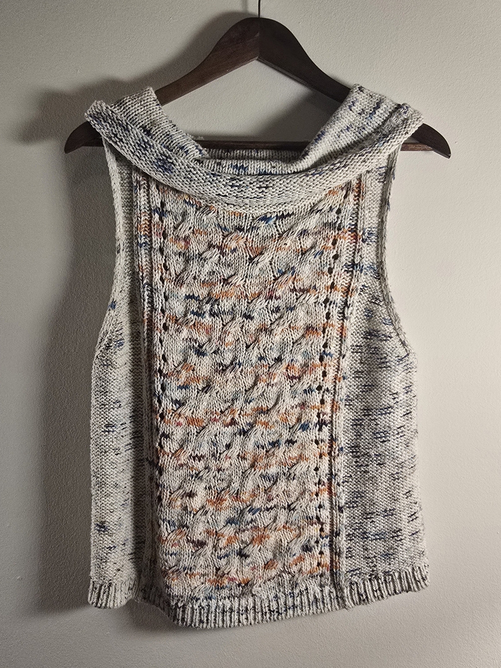 Anthropologie Pilcro The Cowlneck Sweater Tank Cable Knit L
